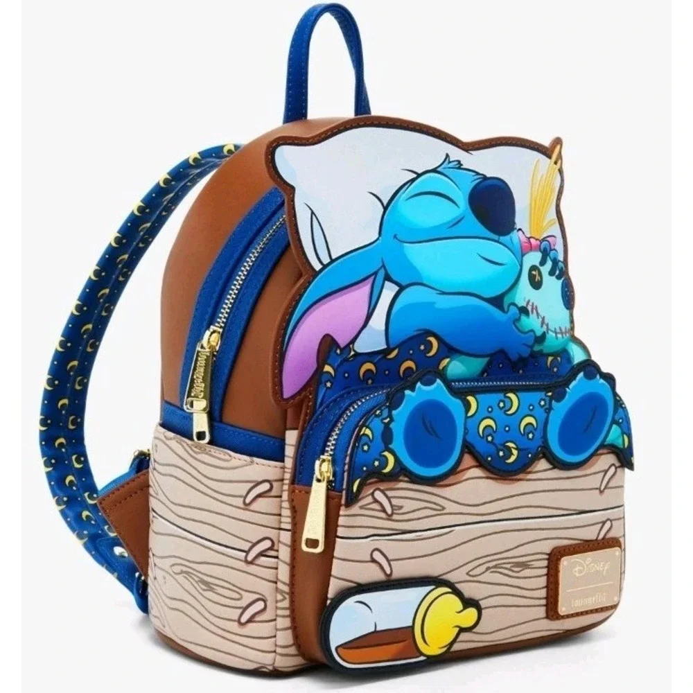 NEW Loungefly‎ Disney Lilo & Stitch Sleeping Stitch With Scrump Moon Backpack